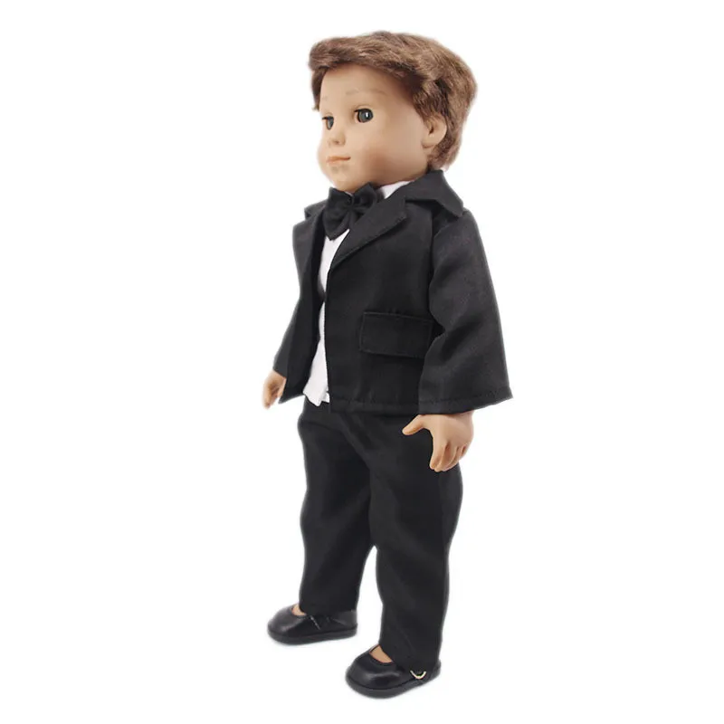 Black Suit Outfits Clothes Set for 18" (46cm) Logan Boy Dolls American Girl Doll Accessories Birthday Gift Toys