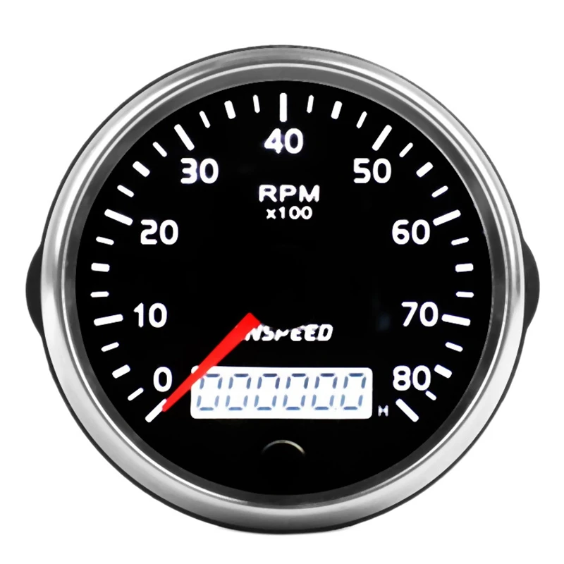 CNSPEED Universal GPS Speedometer 12V/24V Odometer 85mm 0 8000RPM for