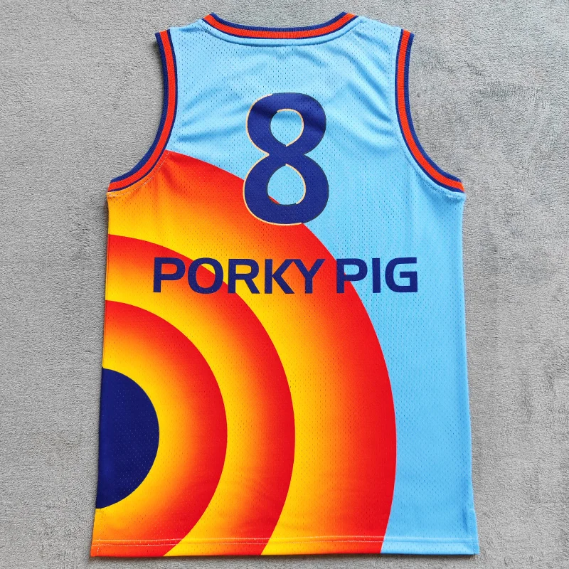 

MM MASMIG 2021 Movie Space Jam 2 A New Legacy Tune Squad 8 PORKY PIG Basketball Jerseys Halloween Uniforms