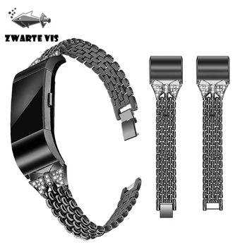 

New Smart strap for Fitbit charge3 smart watch For charge3 18mm metal stainless steel strap butterfly diamond fashion strap