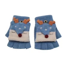 TELOTUNY Baby bay girl рождественские вязаные перчатки без пальцев, Детские Зимние плюшевые бархатные плотные Перчатки, варежки ZO24