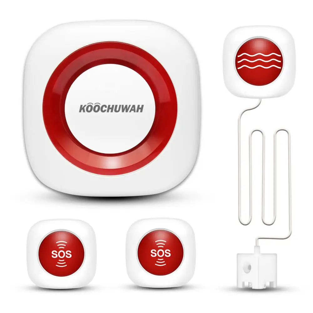 

Alarm Systems Security Home Wireless Home Safety GSM Alarm with SOS Panic Button and Water Sensor Alarm for Security Auto Call