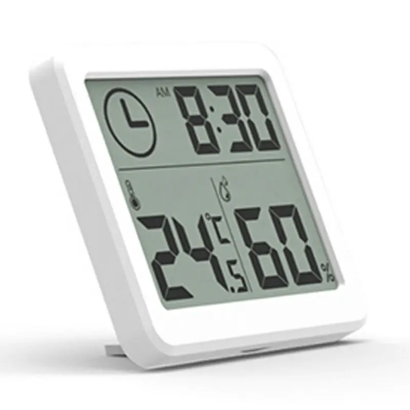 

1PC LCD Digital Temperature Humidity Meter Home Indoor Outdoor hygrometer thermometer Weather Station with Clock
