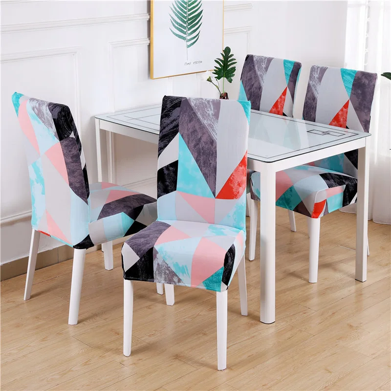 

4/5/6 Pieces Chair Covers Stretch Chair Cover Seat Slipcovers For Dining Room Hotel Banquet Home Office Chair Cover