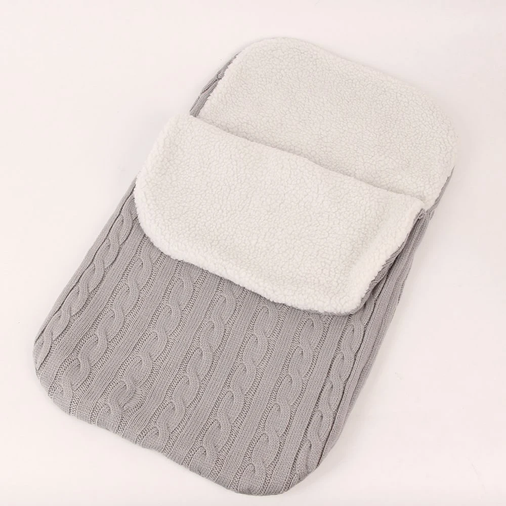 Спальные мешки для коляски, зимний конверт для новорожденных, милые детские зимние теплые спальные мешки, мягкие вязаные пеленальные одеяла для младенцев