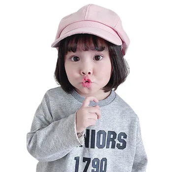 

Thin Child Painter Cap Toddler Baby Girls Fashion Cute Solid Color Beret Cotton Cap Sun Summer Hat