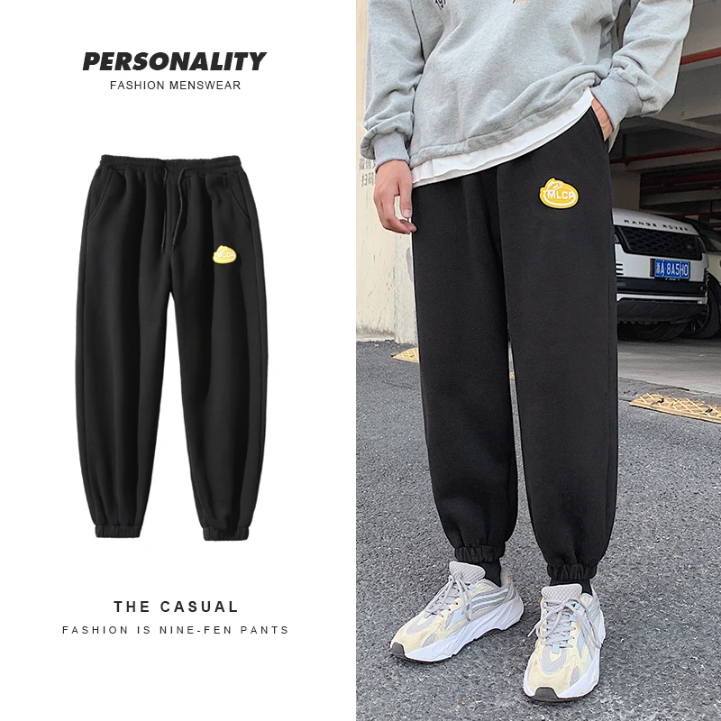 Мужские уличные теплые брюки размера плюс M-5XL, эластичные утолщенные повседневные штаны, уличные спортивные брюки Harajuku, мужские зимние