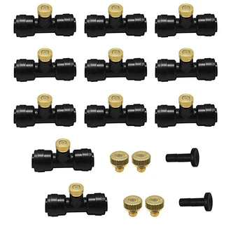 

1Set/46Pcs Misting Nozzles Kit Fog Nozzles for Patio Misting System Outdoor Cooling System Garden Water Mister