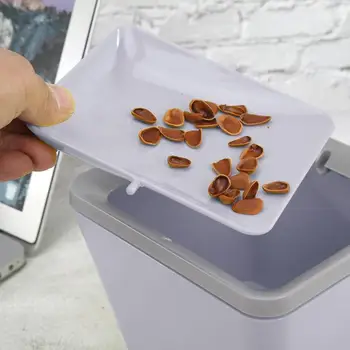 

Mini Flap Type Rotating Kitchen Trash Can Desktop Dustbin with Lid for Home Office Waste Garbage Bin