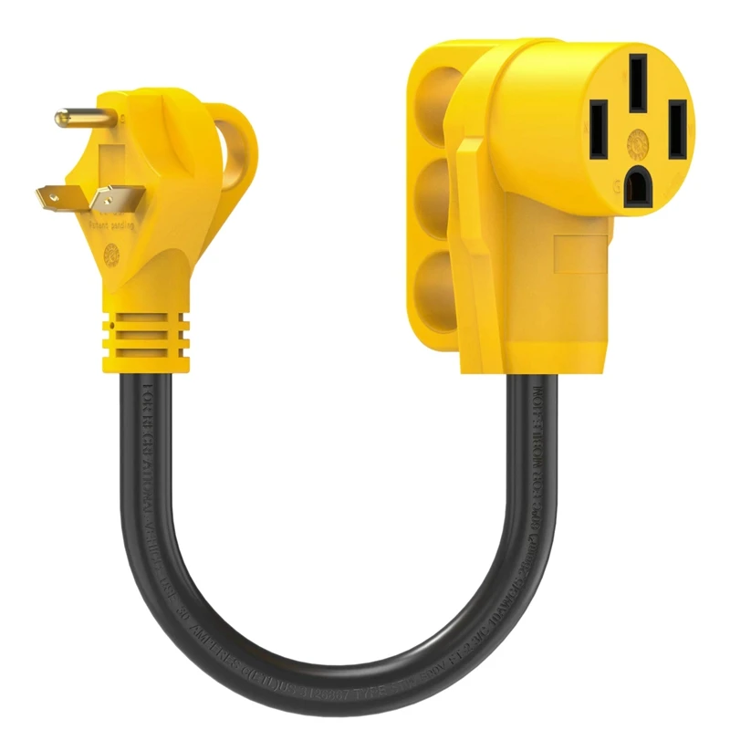 

Kohree 30 Amp to 50 Amp RV Plug Adapter Heavy Duty Dogbone Electrical Power Adapter with Grip Handle, 30M/50F 125V/3750W, 12 Inc