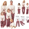 2022 Christmas Family Matching Pajamas Set Deer Adult Kid Family Matching Clothes Top+Pants Xmas Sleepwear Pj's Set Baby Romper ► Photo 1/6