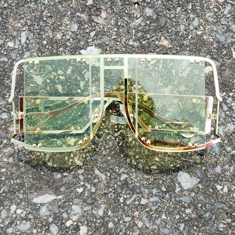 Солнцезащитные очки мужские большие оправы крутые квадратные модные очки женские высококачественные Ретро градиентные солнцезащитные очки уникальные винтажные FML