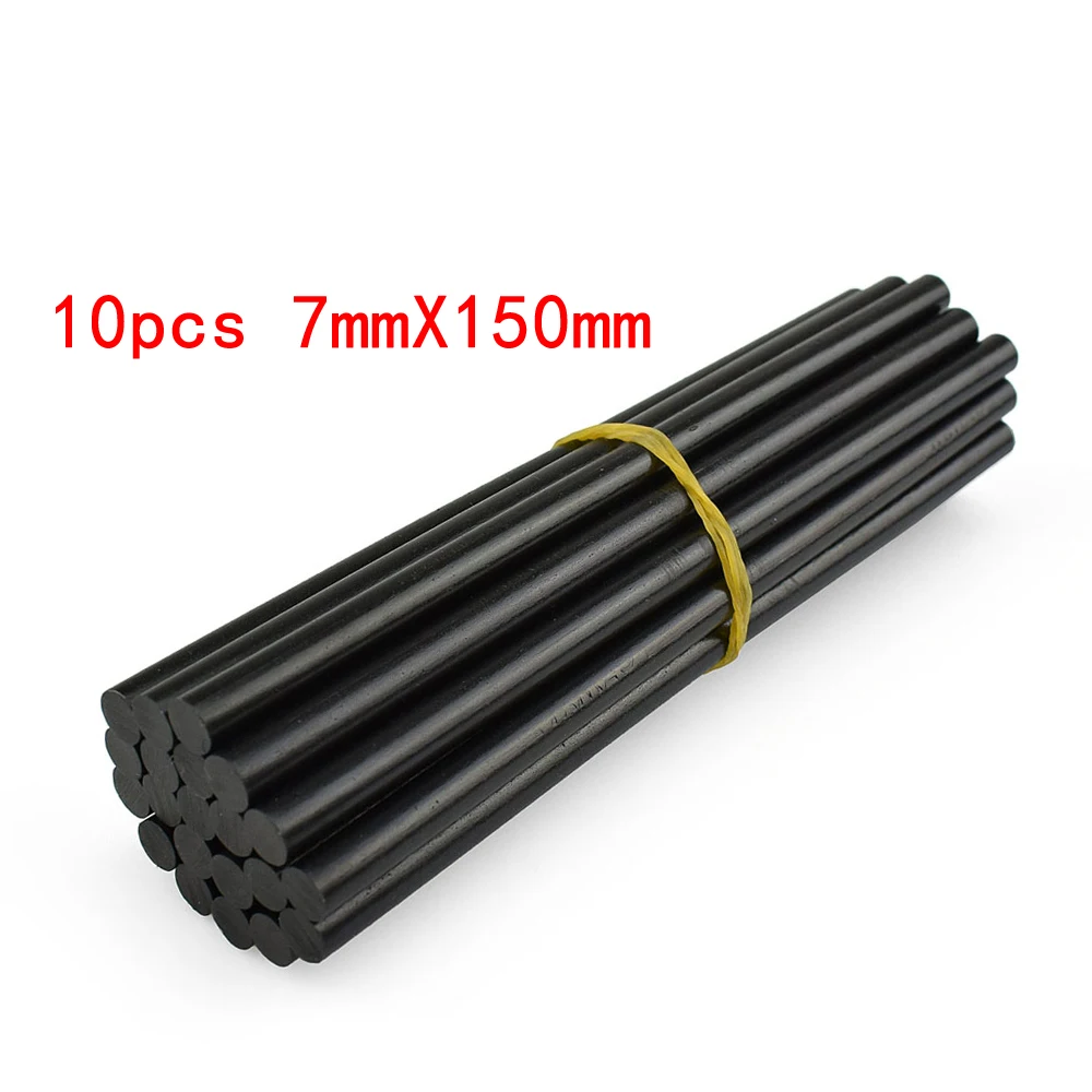 10PCS 7mmX150mm 7 мм черные клеевые палочки для электрического клеевого пистолета, аксессуары из сплава для рукоделия, автомобильный вмятин, безболезненное удаление, ручной ремонт, сделай сам - Цвет: 10PCS 7mmX150mm