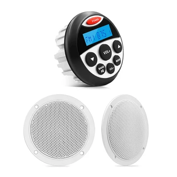 

Marine Audio Stereo Bluetooth Radio FM AM Receiver Car MP3 Player+4inch Marine Waterproof Speakers For ATV Yacht Pool Motorcycle