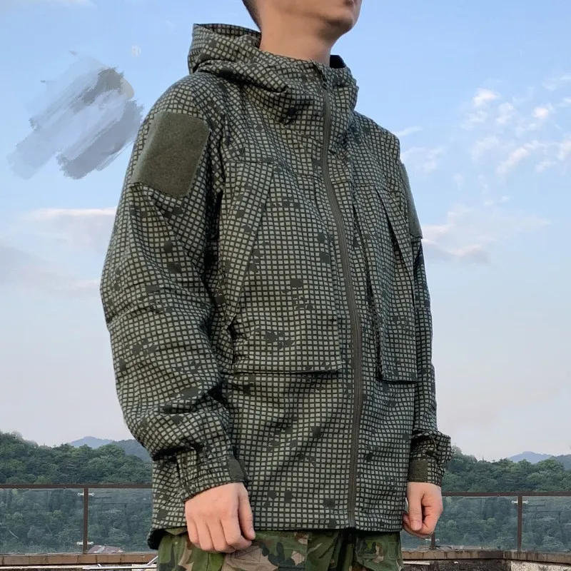 Men Outdoor Tactical Zipper Hooded Jacket Zipper Top Desert night
