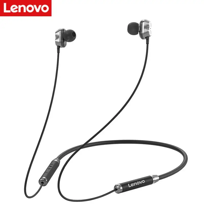 Беспроводные наушники Lenovo HE08 Bluetooth 5 0 с шейным ободом двойной динамик 4 драйвера
