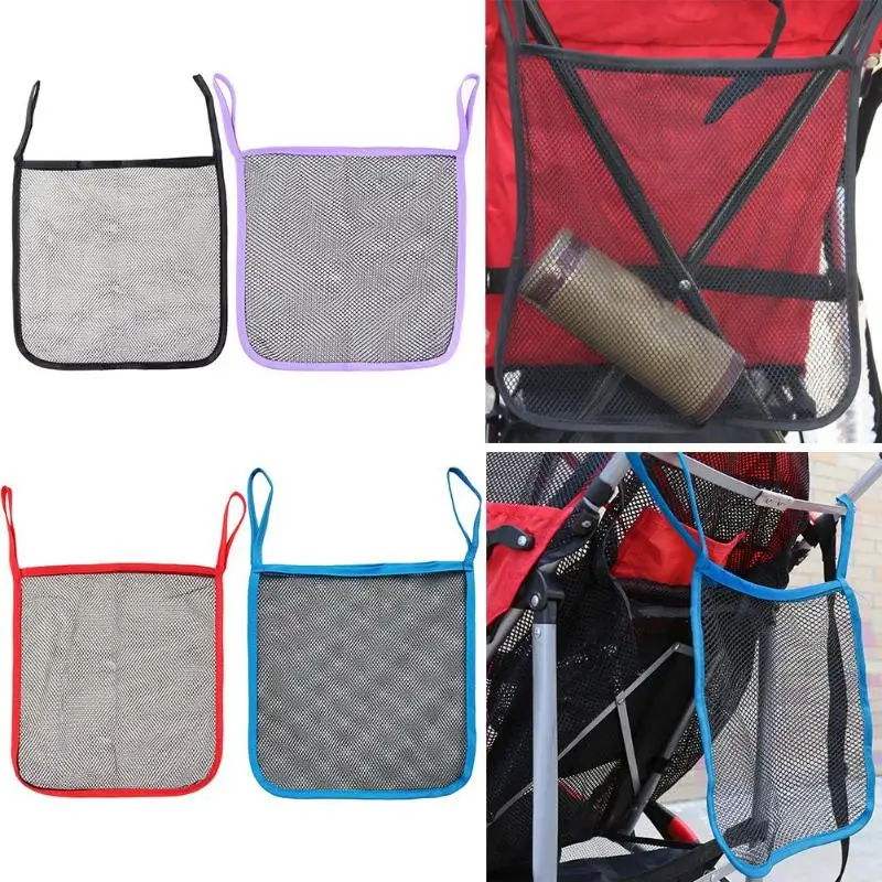 

Baby Stroller Net Pocket Infant Stroller Mesh Bottle Diaper Storage Organizer Bag Holder Large Size Hanging Stroller Accessories