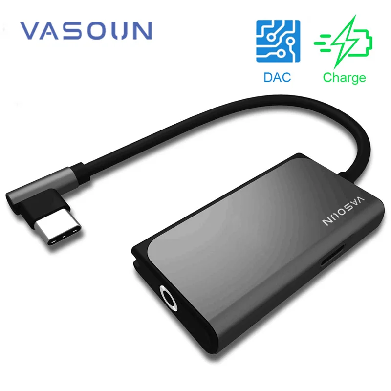 VASOUN Type C 3 5 Jack Earphone USB C to 3 5mm Headphone Adapter Fast Charge 2 in 1 AUX Audio Jack Adapter Cable Jack Converter
