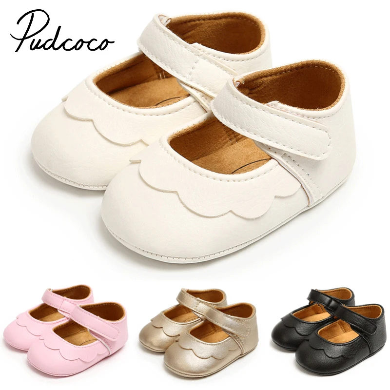 

Pudcoco 2020 Lovely Princess Toddler Baby Girls Boys Shoes Cribs Shoes Solid Bow Fur Balls Bowknot First Walkers 0-18M