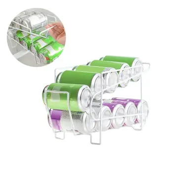 

Cans Drinks In Fridge Bracket Storage Box Container Dispenser Iron Holder Rack Soda Cans Space-Saving Organizer Bottle Holder