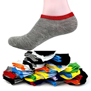 10 пара/лот = 20 шт. летние однотонные спортивные мужские носки-башмачки модные яркие невидимые мужские носки