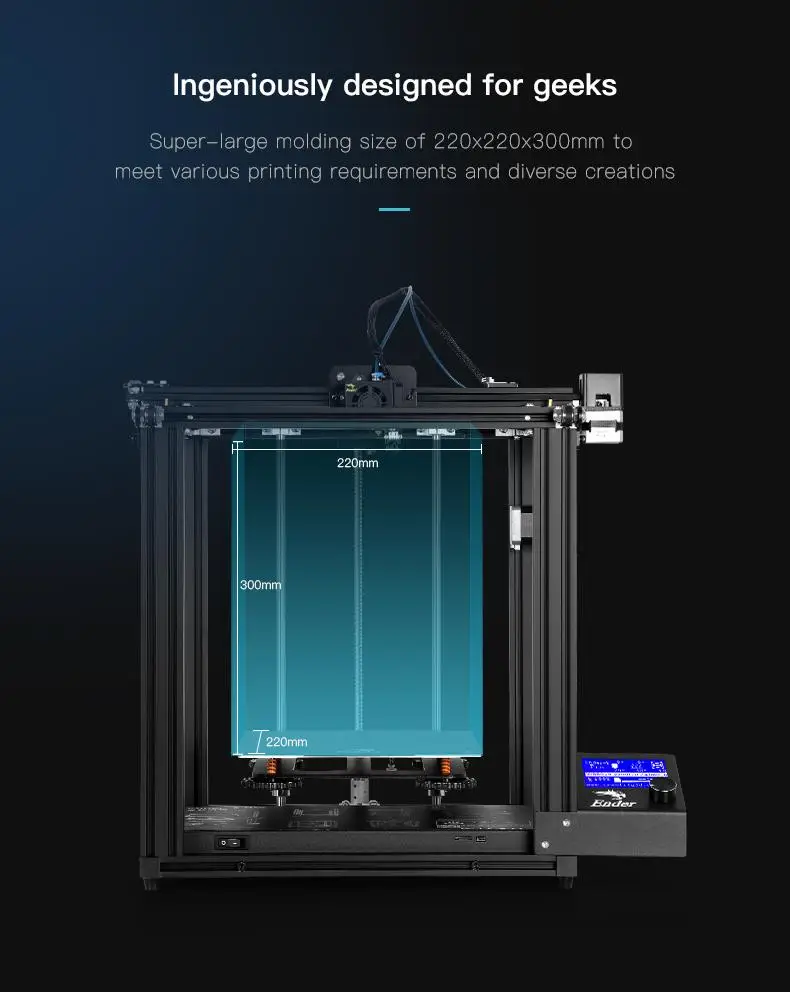 Creality Ender-5 Pro FDM 3D Printer with Silent Mainboard 2 Y-axis DIY 3D Printing Build Volume 220 x 220 x 300mm Extruder large 3d printer