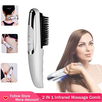 

Newest Infrared Massage Comb Hair Comb Hair Brush Grow Laser Anti Hair Loss Therapy Scalp Relax Head Massage Equipment Comb