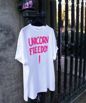 

20ss Unicorn Letters Vetements T Shirt Men Women Streetwear Harajuku TShirt Wear Vetements Tshirt