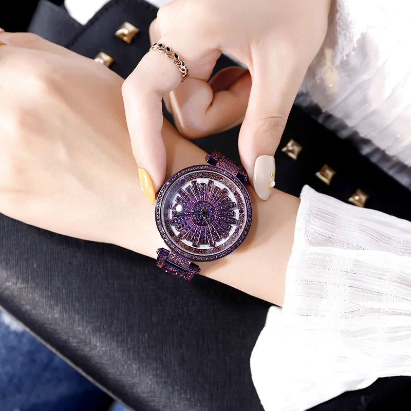 Роскошные женские часы Cacaxi с поворотом на 360 градусов, женские часы с кристаллами, модные кварцевые часы, стразы, Relogio Feminino, A301