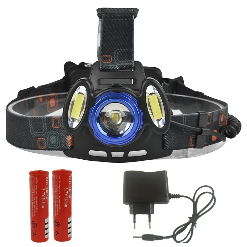 Litwod Z40305 XM-L T6+ 2* COB светодиодный налобный фонарь, налобный светильник, 2*18650, аккумулятор, 5000 люмен, рыболовная лампа, Головной фонарь, светильник-вспышка - Испускаемый цвет: F