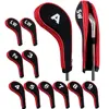 High Quality 12Pcs Rubber Neoprene Golf Head Cover Golf Club Iron Putter Protect Set Number Printed with Zipper Long Neck 3