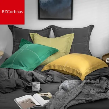 

Simple Pillow Cover Solid Cotton Cushion Cover Decorative Pillowcase Square 60x60 Pillow Case Large Size Throw Pillow Case