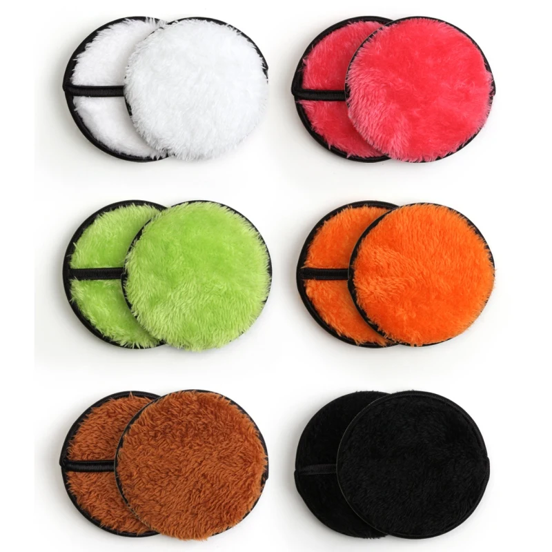 

2pcs Makeup Remover Puff Soft Comfortable Dry Puff Cotton Cosmetic Washable Exfoliating Cleansing Puff Cleaner Maquiagem n