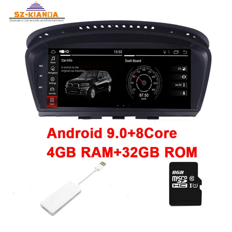 Car Play 8.8" Android 9.0 8core 4G 64G Car Multimedia Player For BMW Series 5/3 E60 E61 E62 E63 E90 E91GPS Navigation Auto Radio - Цвет: For CIC