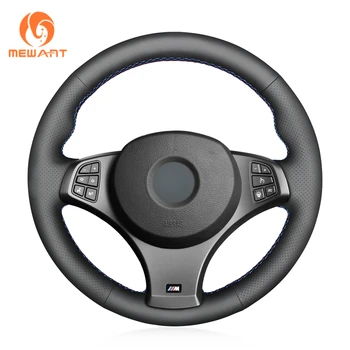 

MEWANT Black Artificial Leather DIY Hand Sewing Steering Wheel Cover for BMW X3 (M Sport) E83 2005 2006 2007 2008 2009 2010