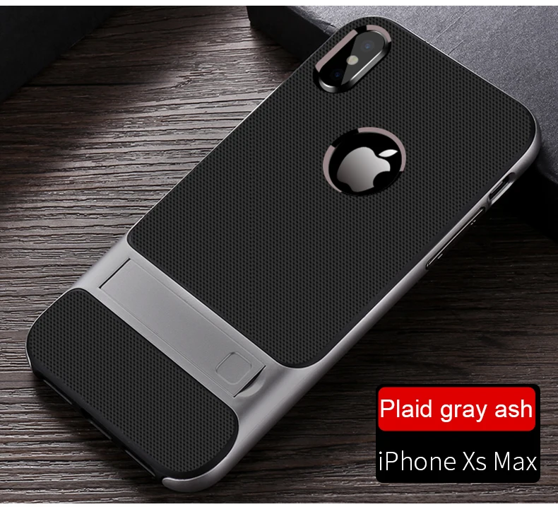 Для iPhone 11 Pro Max Чехлы ударопрочный чехол из смешанных материалов задняя крышка Подставка для Apple iPhone XR X Xs 6 6s s 7 8+ Plus Полный чехол для телефона
