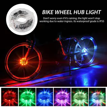 

USB Bike Wheel Hub Light 6 LED Colorful Bicycle Spoke Wheel Light Remote Control Waterproof LED Cycling Warning Lamp