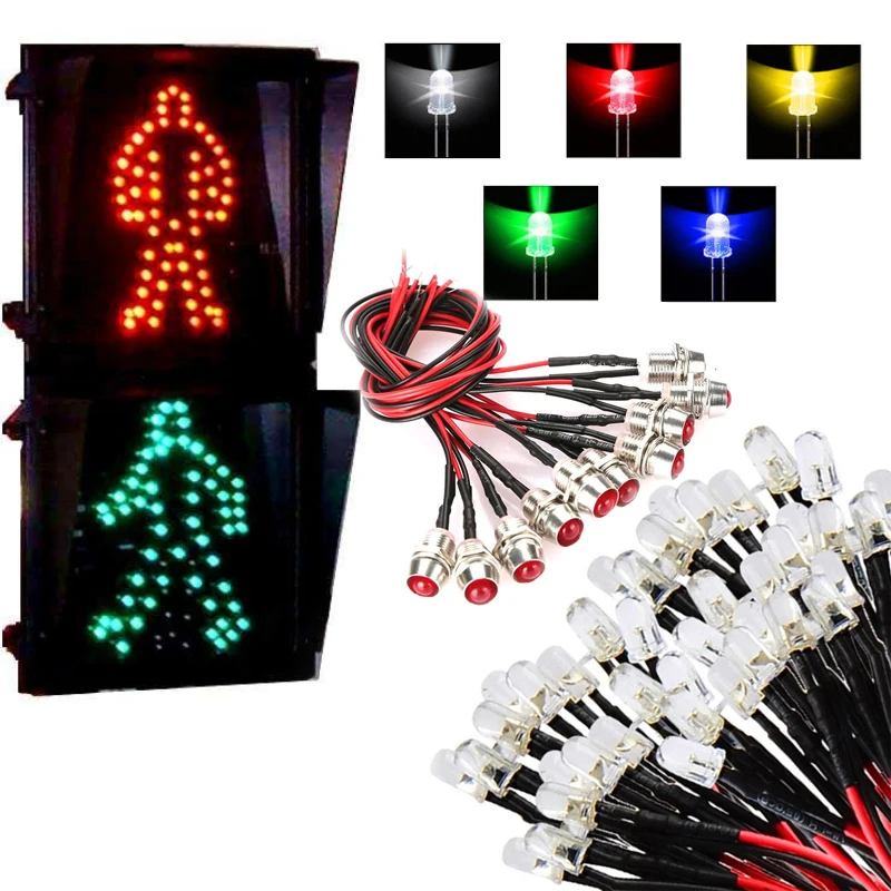 5MM Lamp 5 Color Replacement Car Home Furniture LED Bulb Flexible F5 DIY Lighting Fixture Indicator Light Decoration Boat