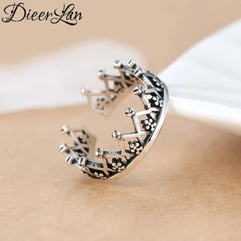 Bohemian Ethnic 925 Sterling Silver Crown Rings for Women Bridal Wedding Vintage Finger Rings Christmas Gifts 1
