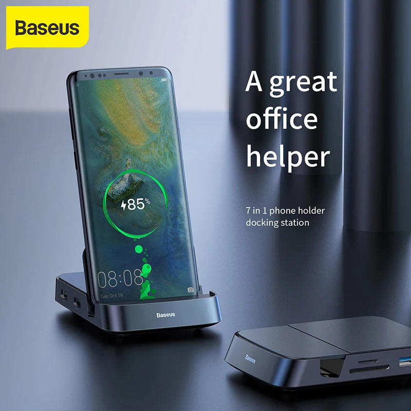 

Baseus Type-C USB HUB Dex Station to USB 3.0 HDMI USB HUB for Huawei P20 P30 Pro Samsung S10 S8 S9 Docking Station Type C HUB