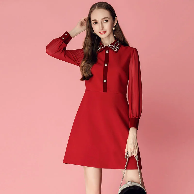 red holiday party dress