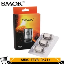 3 шт./лот Original SMOK TFV8 катушки V8-T6 V8-T8 V8-Q4 V8-T10 V8-X4 V8 РБА ядро испарителя подходит для TFV8 зверь бак