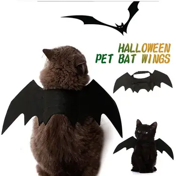 

Black Cat Costume Pet Dress Wing Cute Creative Halloween Suppiles Felt Cloth Outfit Wings Cape Bat Wings Props Animal