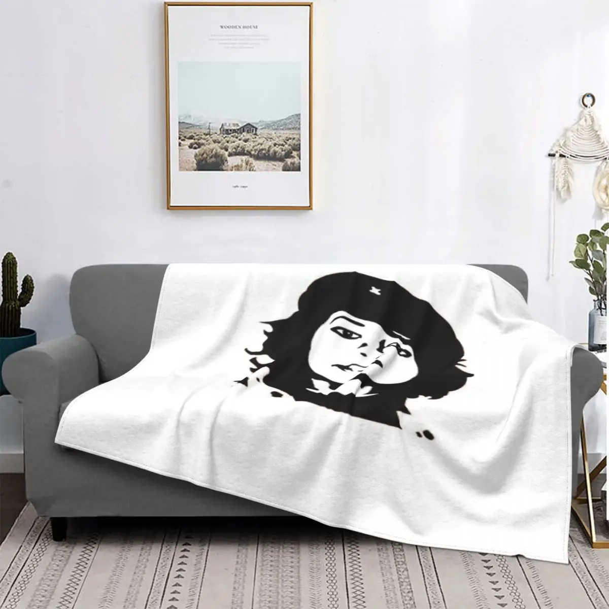 

Boxxy Che Guevara-Manta a cuadros para cama, manta con capucha, alfombra para sofka