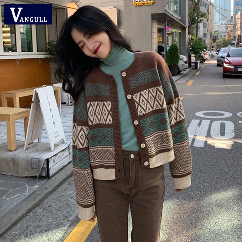 

Stripe Knitted Women Sweater Cardigans 2020 New Single Breasted Long Sleeve Cardigans Sweater Korean Style Sweater Tops