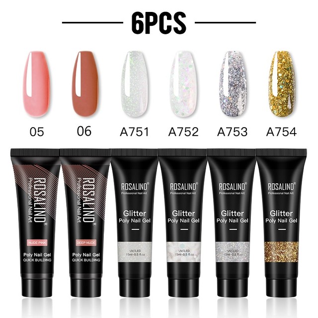 Poly Nail Gel Polish Kit Set For Nail Extension Builder Nail Gel Varnishes Poly Set For UV LED Manicure Base Top