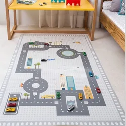 Tapis de jeu de route pour enfants 130x80cm, tapis de sol antidérapant pour chambre d'enfant, tapis pour ramper, pour garçons, décoration de chambre d'enfants 