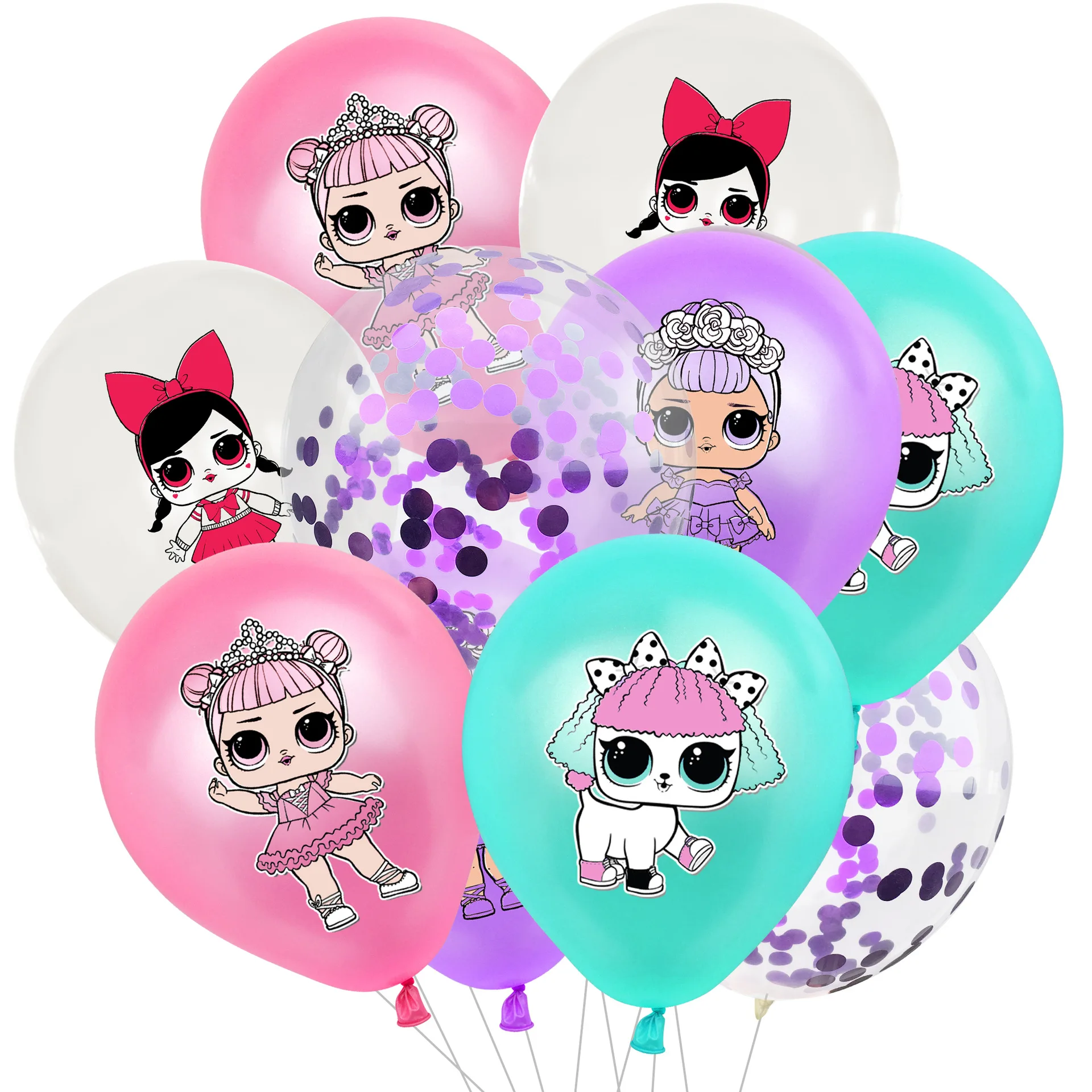 12/15Pcs L.O.L surprise dolls Latex Balloon Set LOLs Children's Birthday Party Decoration supplies Kids birthday gifts | Игрушки и