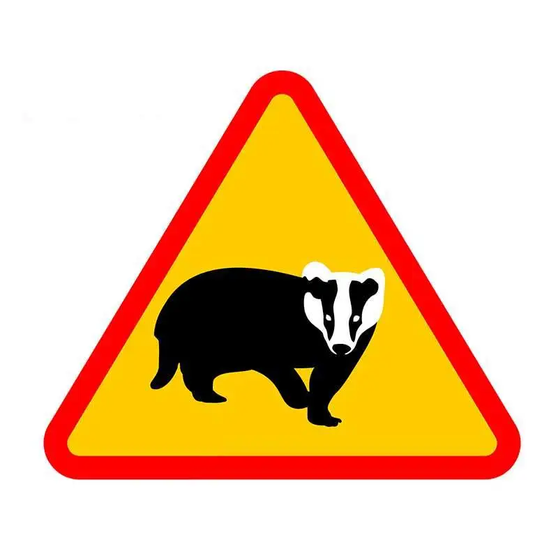 

Creativity Here Is A Badger Warning Car Sticker Pvc Personality Fashion Body Window Exquisite Decoration Waterproof Decals