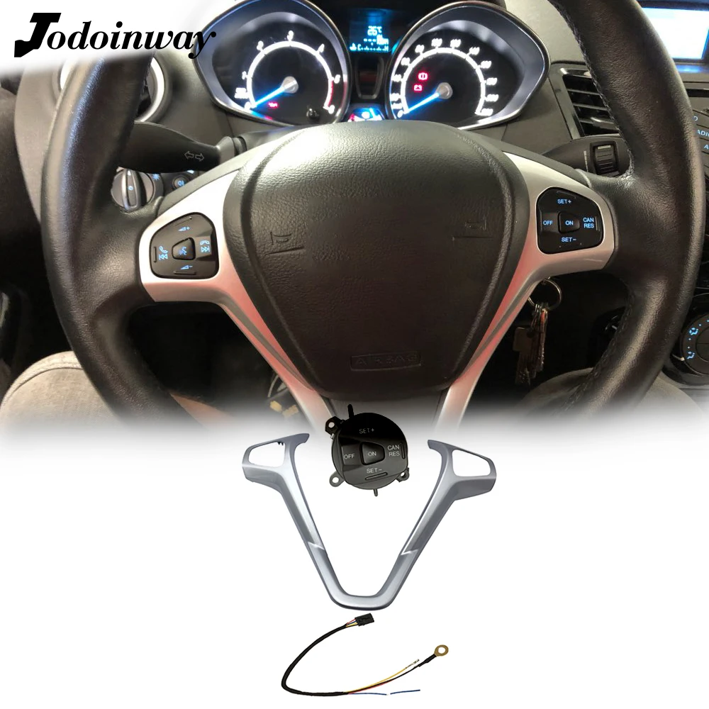 Modified Frame Steering Wheel Cruise Control Button Speed Limit Switch Wire Accessories For Ford Fiesta MK7 MK8 ST Ecosport 2013